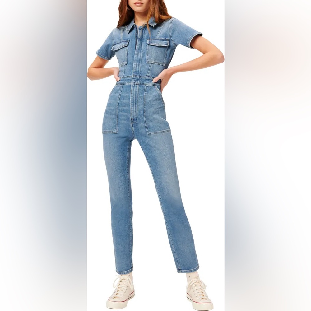 Good American Denim Military Bodycon Jumpsuit